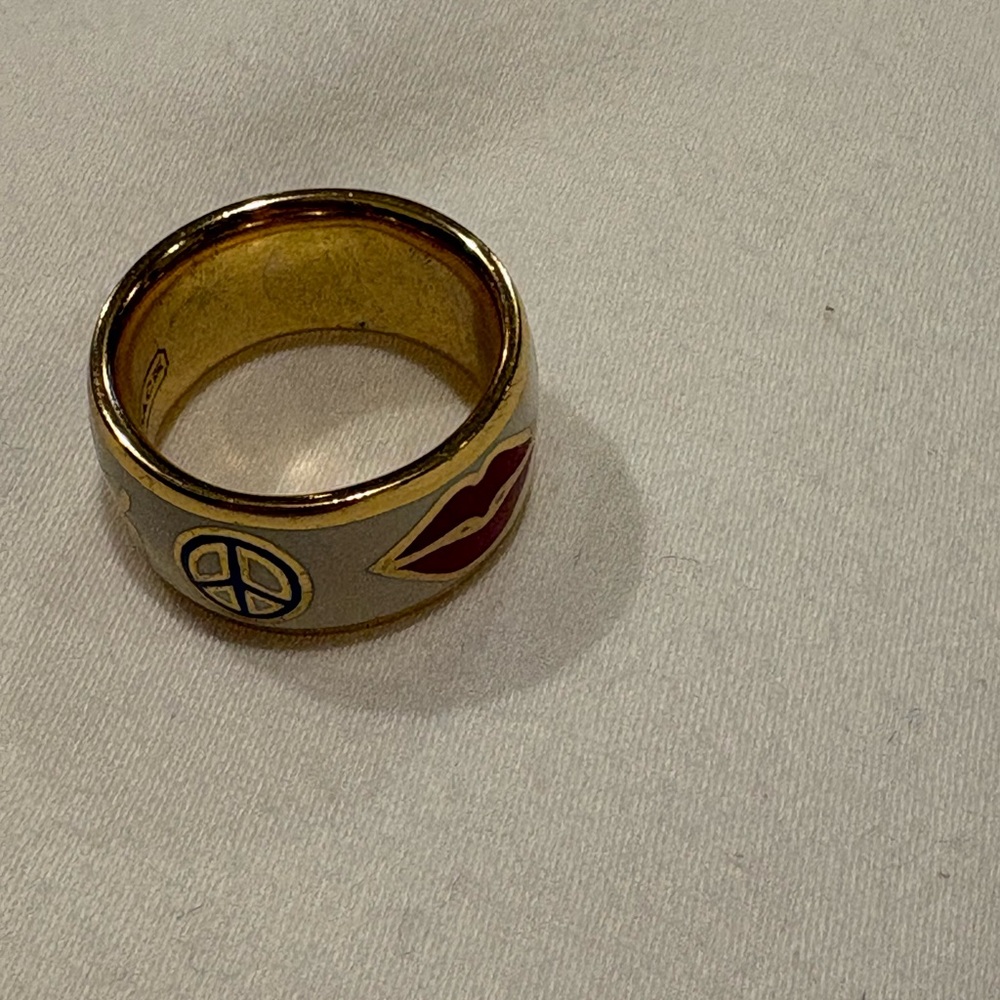Coach Gold and Cream Women's Ring - Picture 2 of 5